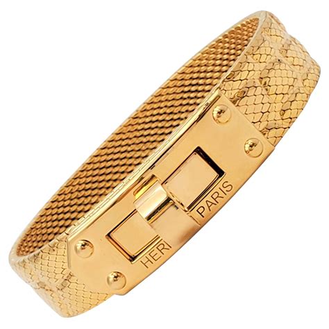 hermes leather link bracelet|Hermes kelly bracelet yellow gold.